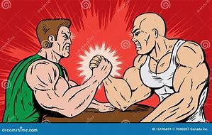 Image result for Arm Wrestling Cartoon