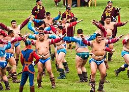 Image result for Mongolian Wrestling Outfit