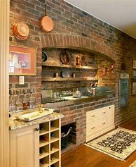 Image result for Kitchens with Brick Walls