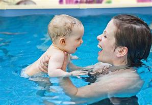 Image result for Swimming Baby Mother