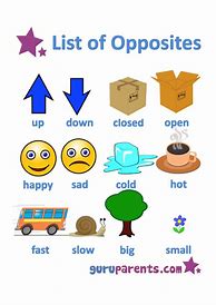 Image result for Opposite Words Preschool