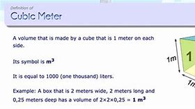 Image result for Cubic Meter to Milliliter Formula