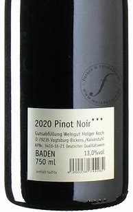 Image result for Holger Koch Pinot Noir K&U Sonderedition