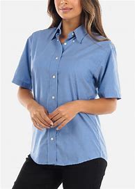 Image result for Women's Short Sleeve Button Front Shirts