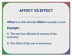 Image result for Tell the Difference Between Effect and Affect