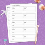 Image result for Free Template for Address Book