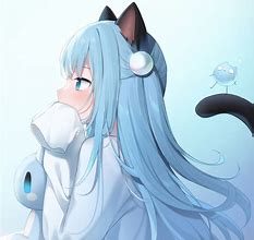 Image result for Anime Cat Girl Blue Hair