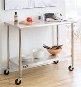 Image result for Stainless Steel Tables with Wheels