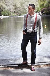 Image result for Jeans and Suspenders Male