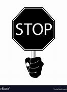 Image result for Stop Sign with Hand Black and White