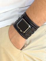 Image result for Leather Apple Watch Wrist Cuff for Men