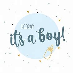Hooray it's a boy!- felicitatiekaart geboorte | Kaartje2go