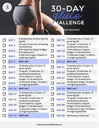 Image result for 30-Day Glute Challenge Calendar