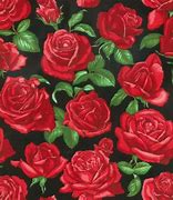 Image result for Red Roses On Black Background Fabric