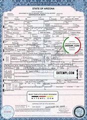 Image result for Arizona Death Certificate Form