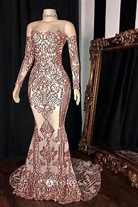 Image result for Rose Gold Lace Prom Dress
