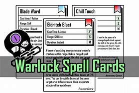 Image result for Warlock Spell Cards 5e