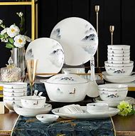Image result for Dishes Black and White Dinnerware Sets