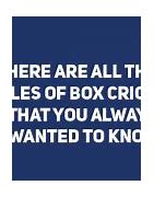 Image result for Box Cricket Text