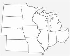 Image result for Midwest Region States Blank Map