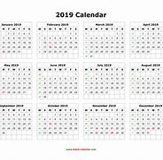 Image result for Blank Printable Yearly Calendar 2019