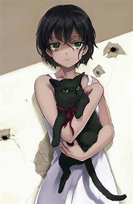Image result for Cute Anime Girl Black Cat