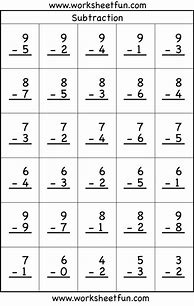 Image result for Grade 1 Math Answer Sheets Subtraction