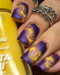 Image result for Purple and Yellow Nail Designs