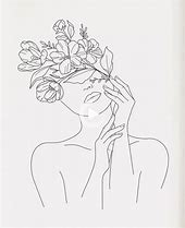 Image result for Flower Face Line Art Drawings