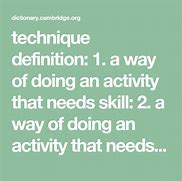 Image result for What Does Technique Mean