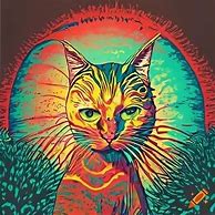 Image result for Trippy Cat Line Art