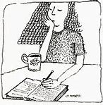 Image result for Girl Writing Cartoon