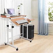 Image result for Adjustable Computer Desk with Wheels