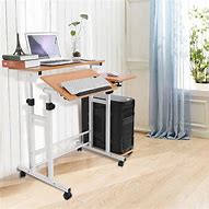 Image result for Adjustable Height Mobile Computer Desk
