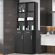 Image result for Black Bathroom Storage Cabinet