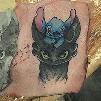 Image result for Stitch Pikachu and Toothless Tattoo