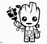 Image result for Baby Groot Clip Art Black and White