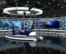 Image result for Modern TV News Set with Freestanding Screens