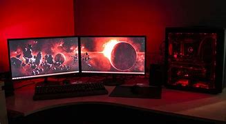 Image result for Red Gaming PC Setup