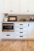 Image result for Kitchens with Countertop Microwaves