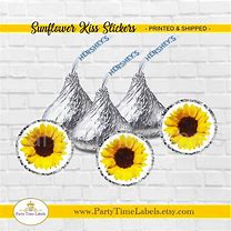 Image result for Sunflower Hershey Kiss Sticker Template