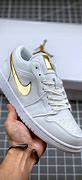 Image result for Air Jordan 1 Low White Metallic Gold Colors