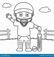 Image result for Playing Cricket Outline