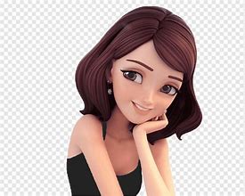 Image result for Long Black Hair Cartoon Character