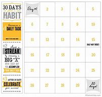 Image result for 30-Day Challenge Calendar Printable