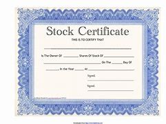 Image result for Stock Certificate Sample