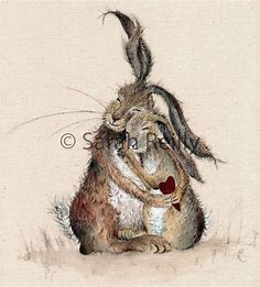 Hares My Heart  Charming Rustic Medium Mounted Print of - Etsy | Bunny art, Rabbit art, Animal art