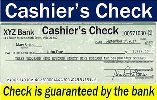 Image result for Cashier's Check Sign