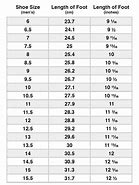 Image result for Foot Length Shoe Size