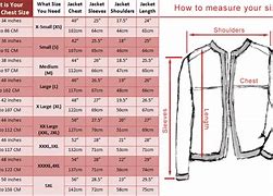 Image result for Jacket Man Size Chart